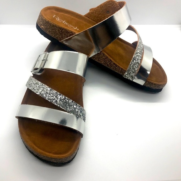 Belt Buckle Glitter Sandals - Picture 6 of 16